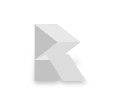Letra R en vector, con los planos de plegado y sus valores tonales