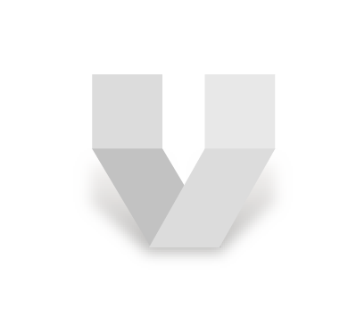 Letra V en vector, con los planos de plegado y sus valores tonales