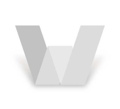 Letra W en vector, con los planos de plegado y sus valores tonales