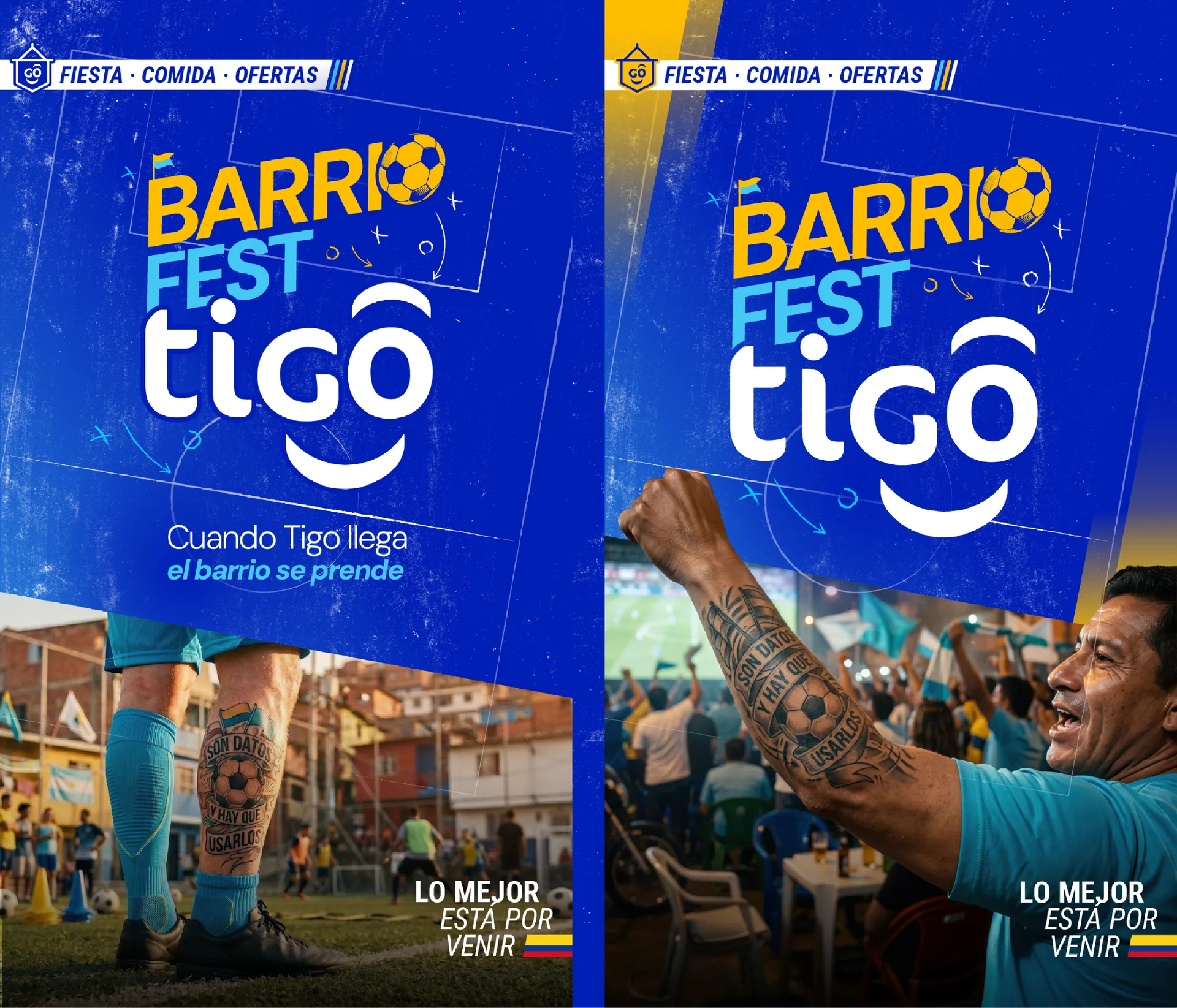 Adaptaciones verticales del key visual de Barrio Fest Tigo