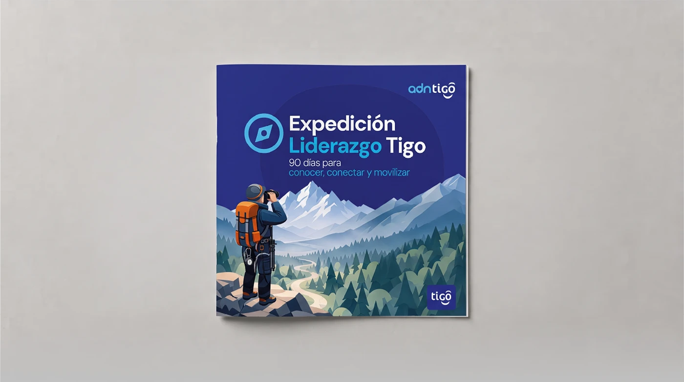 Portada de la cartilla Expedición de Liderazgo Tigo vista de frente