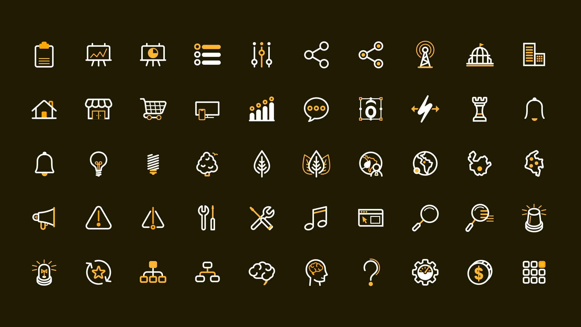 Retícula 3 de iconos del sistema de iconografía para Tigo
