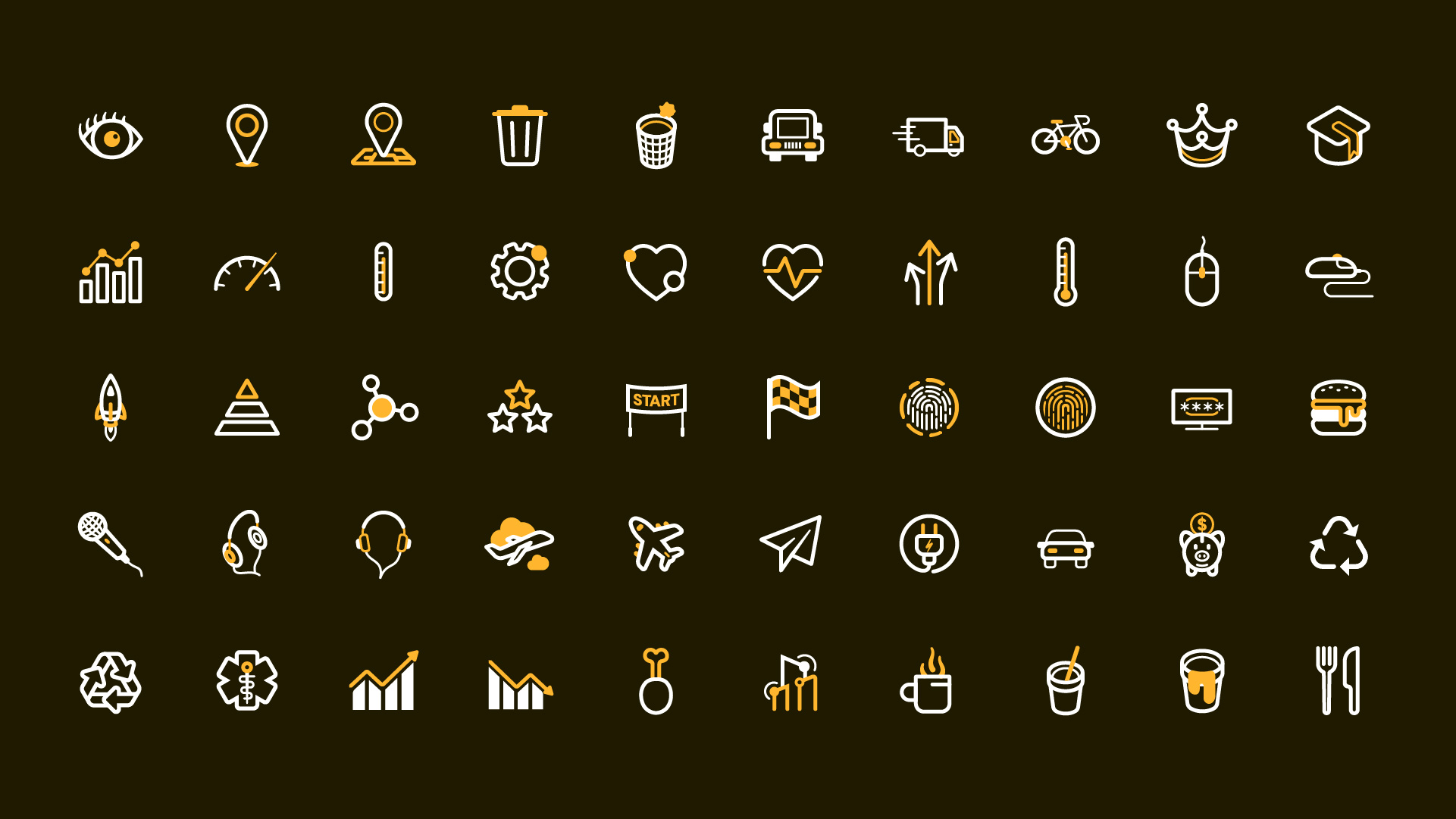 Retícula 4 de iconos del sistema de iconografía para Tigo