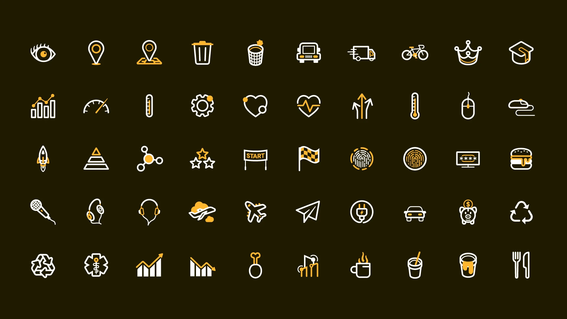 Retícula 4 de iconos del sistema de iconografía para Tigo