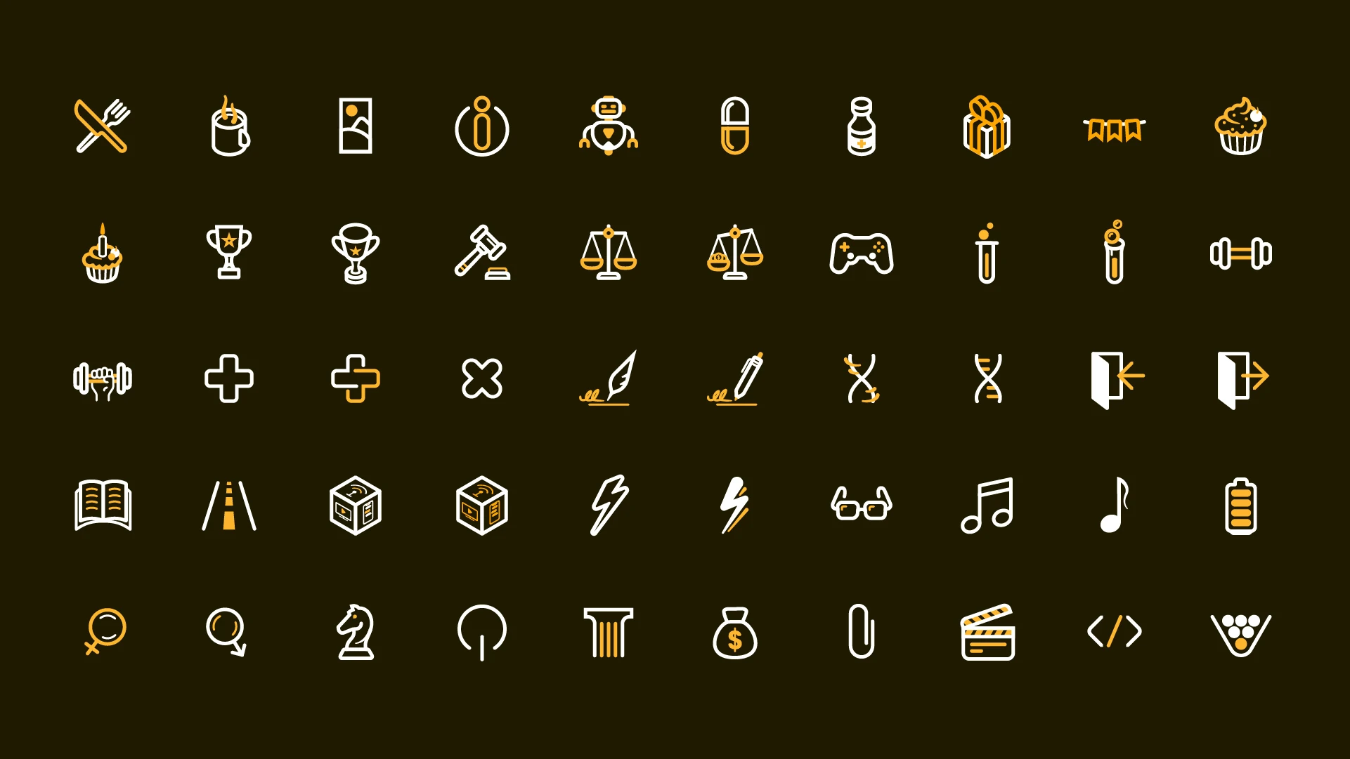 Retícula 5 de iconos del sistema de iconografía para Tigo