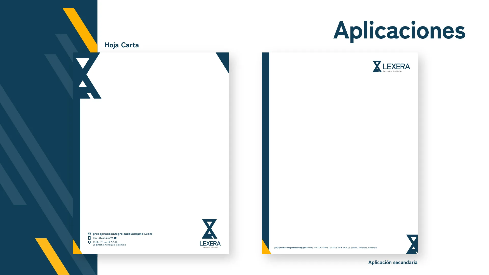 Hoja carta de Lexera en sus versiones principal y secundaria